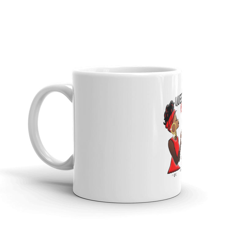 White glossy mug